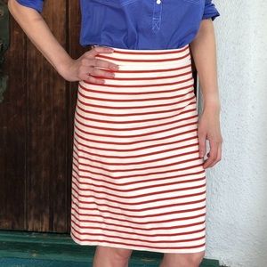 J. Crew Number 2 Pencil Skirt Red/White size 2